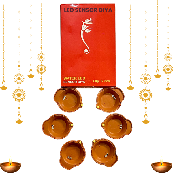 SHRI RAM JI Water SANSOR LED Diya for Diwali/Sensor DIPAWALI DIYE | Long Life Diya | Removal BETTERY (48-Pieces)