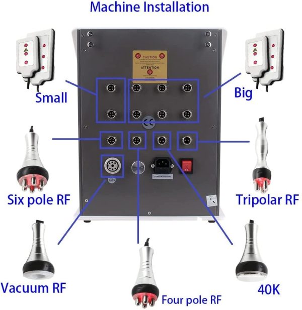 6 in 1 120K Ultrasonic Rf Cavitation Vacuum Rf body slimming machine laser lipo weight loss cellulite removal body sculpting - Image 3