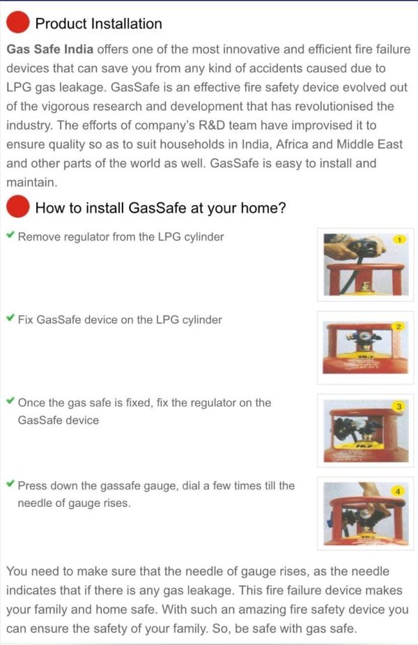 INDIAS Gas Safety Device, 30 Year Life Cycle ( Golden ) - Image 2