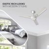 UltinoPro 1200mm Enticer Energy Saving Ceiling Fan (Pearl Ivory  Chrome, Pack of 1) - Image 3