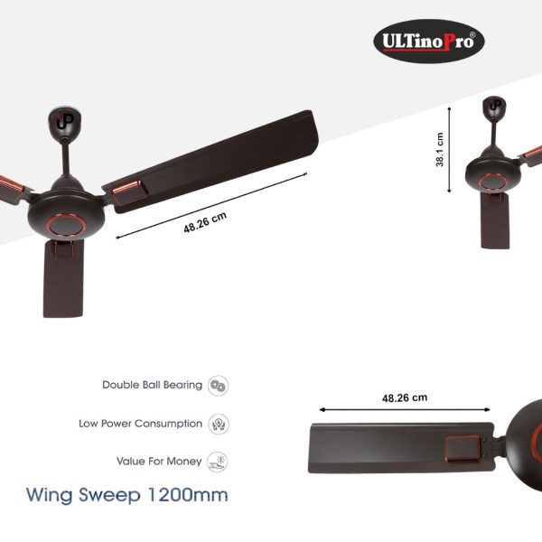 ULTINO-PRO Ceilling fan High-Speed (Galaxy G10.Smoke Brown 48”1200mm) 2 year warranty. - Image 4